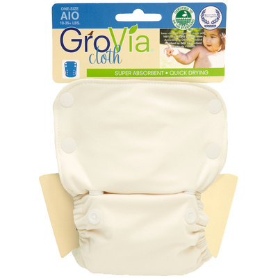 GroVia All in One Cloth Diaper - Snap - Vanilla