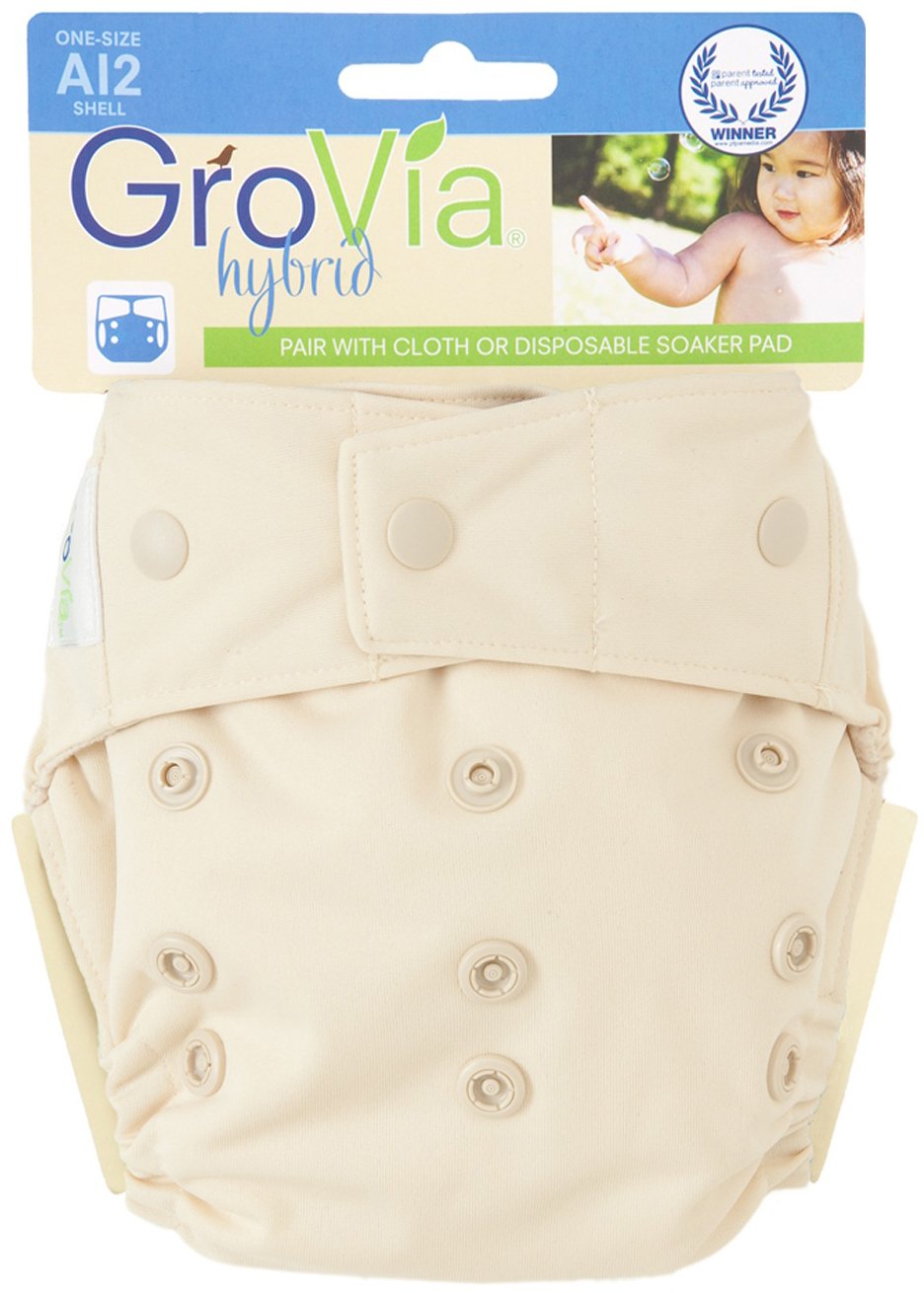 GroVia Cloth Diaper Shell - Snap - Vanilla