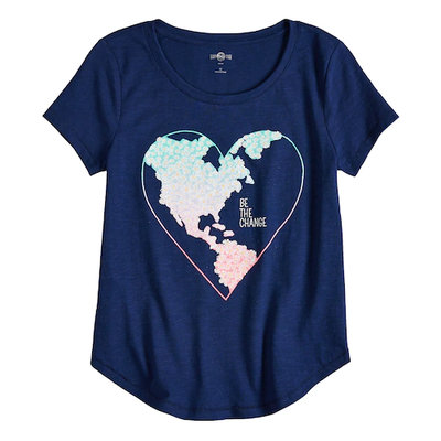 SO® Curve Hem Shiny Graphic Tee For Girls 7-16 & Plus Size