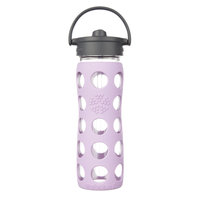 Lifefactory Glass Water Bottle with Straw Cap and Silicone Sleeve