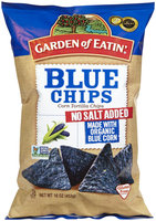 Garden Of Eatin' Blue Chips, No Salt, Party Size, 16 oz