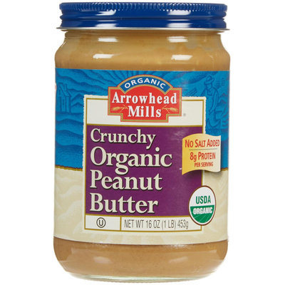 Arrowhead Mills Organic Crunchy Peanut Butter - No Salt Added - 16 oz
