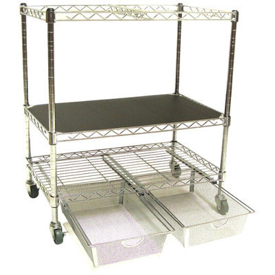 Seville Classics Heavy-Duty Office Utility File Cart, Chrome