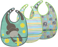 JJ Cole Bib Set - Gray Safari - 3 ct