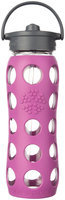 Lifefactory Glass Bottle with Straw Cap and Silicone Sleeve - 22oz - Huckleberry