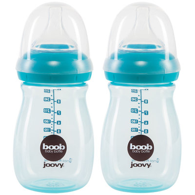 JoovyA Boob 9-Ounce Baby Bottle in Turquoise (2-Pack)
