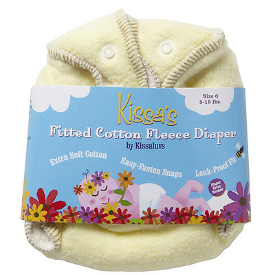 Kissaluvs Kissa's Fitted Cloth Diaper - Snap - Lemon Yellow 0
