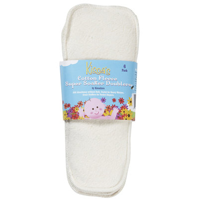 Kissaluvs Kissa's Cotton Fleece Super Soaker Doublers- Unbleached 6 pk