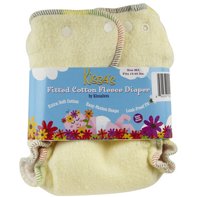 Kissa's By Kissaluvs Kissa's Cotton Fleece Fitted Diaper - Lemon Yellow