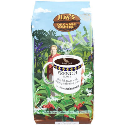 Jim's Organic Coffee Whole Bean Coffee French Roast - 12 oz
