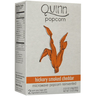 Quinn Foods Microwave Popcorn Hickory Smoked Cheddar 2 Bags
