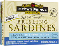 Crown Prince Brisling Sardines, In Water, 3.75 oz