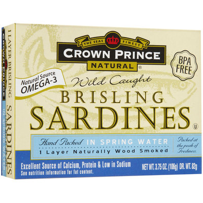 Crown Prince Brisling Sardines, In Water, 3.75 oz