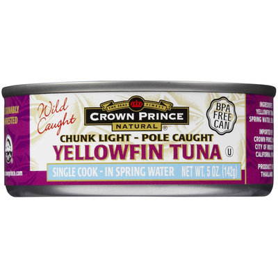 Crown Prince Yellow Fin Tuna, In Water, 5 oz