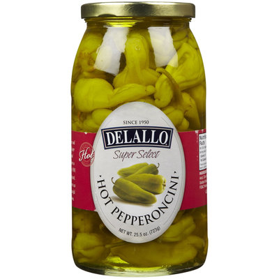 Delallo Hot Pepperoncini, 25.5 oz
