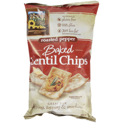 Mediterranean Snacks Roasted Pepper Baked Lentil Chips, 4.5 oz