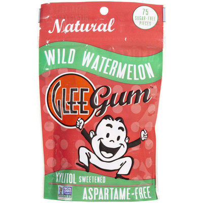 Glee Gum Natural Xylitol Sweetened Wild Watermelon 75 Sugar-Free Pieces