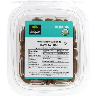 Tree Of Life Organic Whole Raw Almonds, 8 oz
