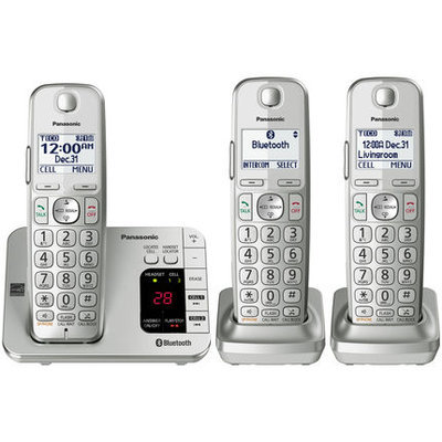 Panasonic DECT 6.0 Plus 1.9 GHz 3 Handset Cordless Phone With Digital Answering Machine