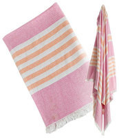 lulujo Turkish Towel - Pink & Apricot