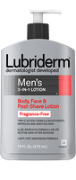 Lubriderm Fragrance Free 3 in 1 Body Face and Post Shave Lotion