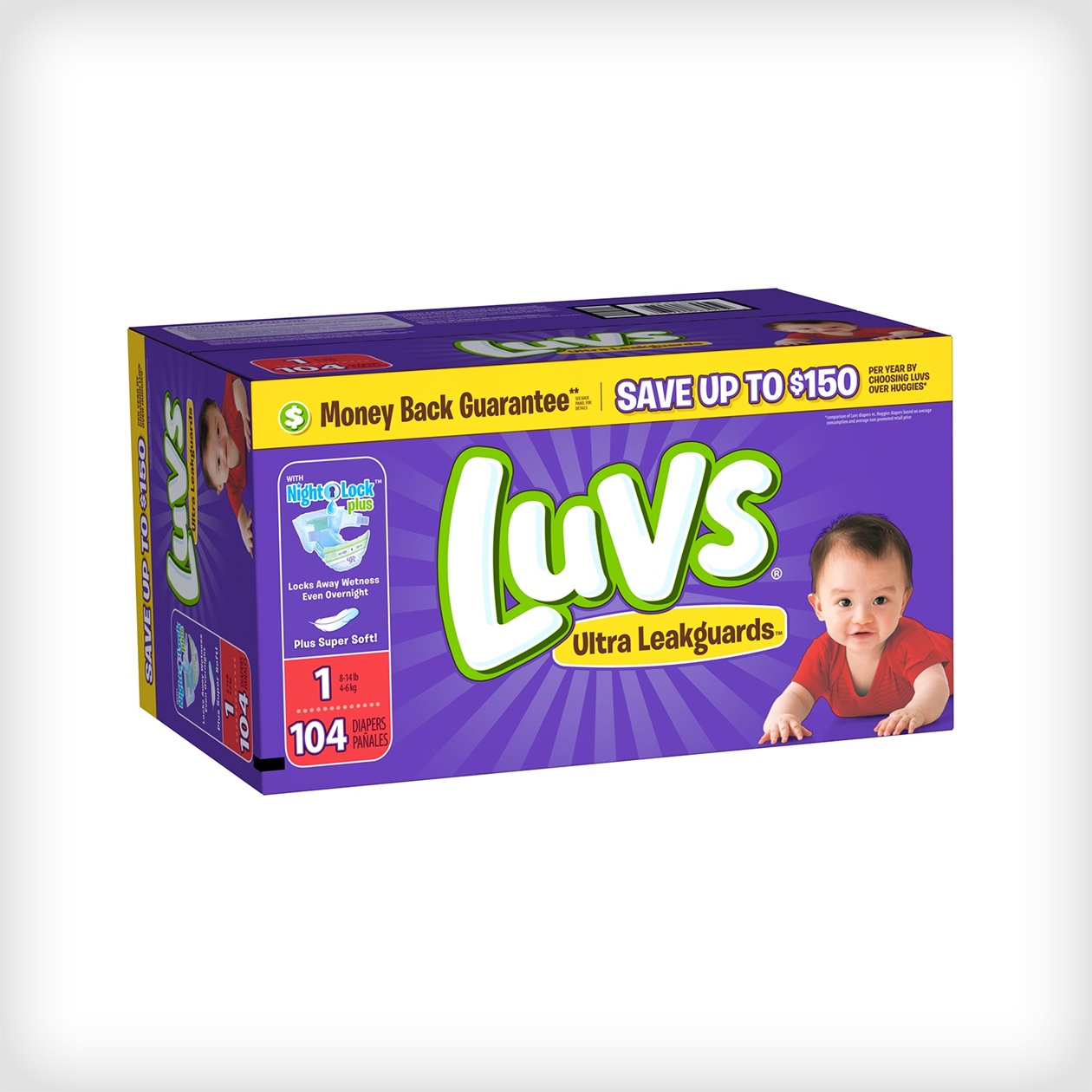 Luvs Ultra Leakguard with Nightlock™ Plus Size 1 Diapers