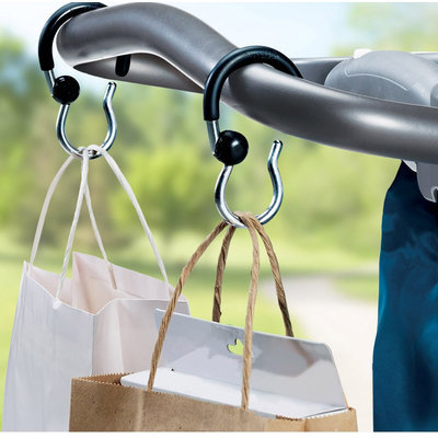 Munchkin Stroller Swivel Hooks - 2 pk Black