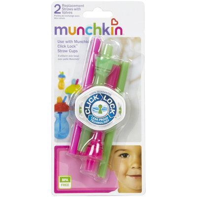 Munchkin Click Lock Replacement Straws with Valves - 2 Pk - Girl