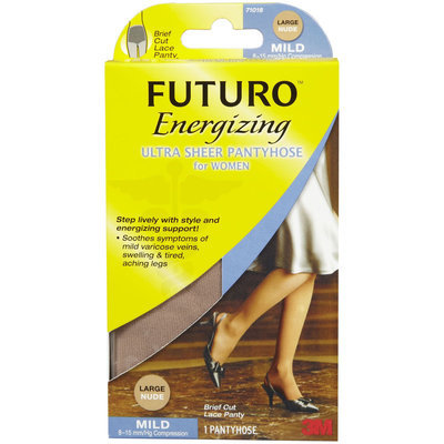 Futuro Sheer Pantyhose, Brief Cut Lace Panty, Mild-Nude