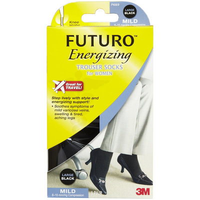 Futuro Energizing Women's Trouser Socks, Mild, Black