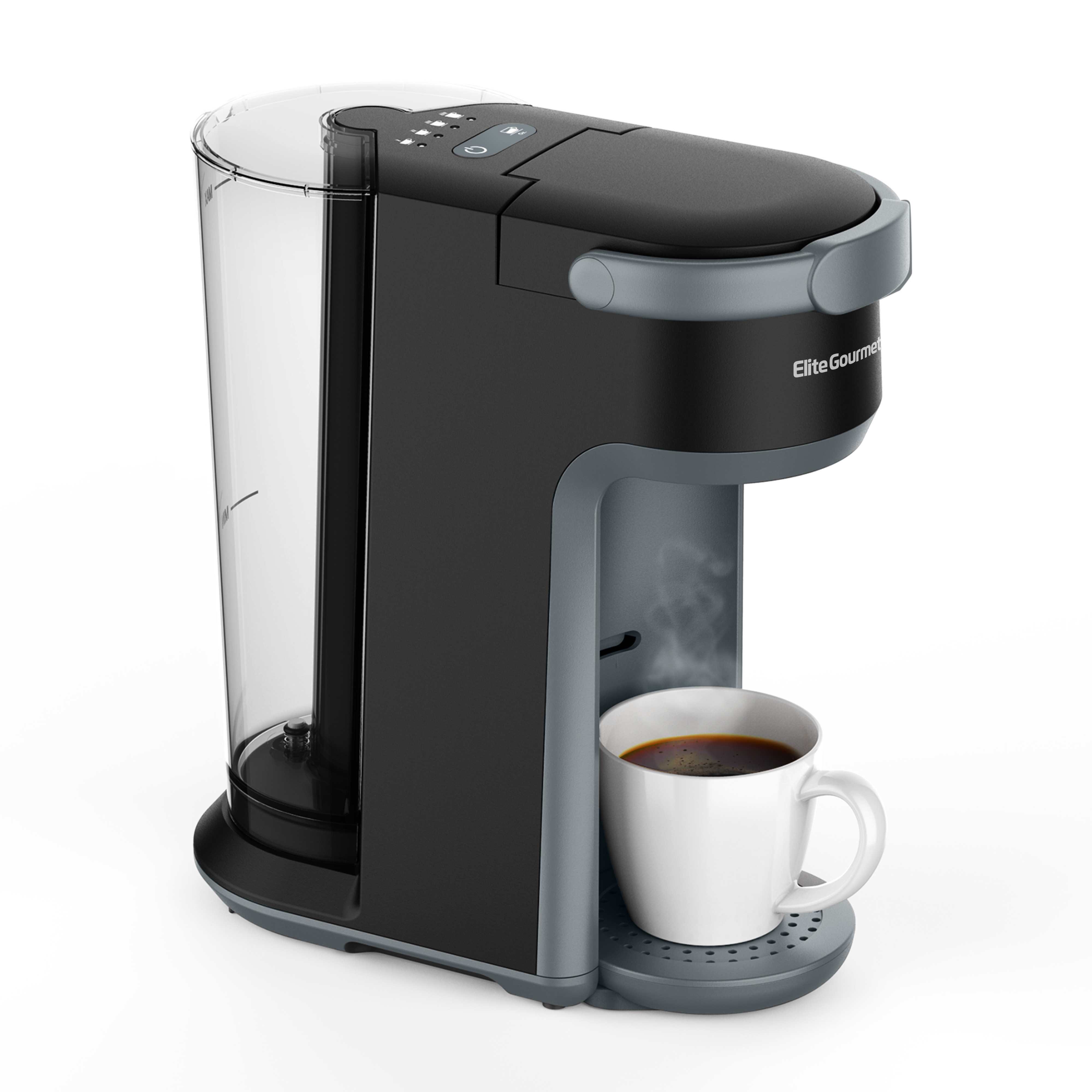 Elite Gourmet EHC323 Rapid Brew Technology 2-in-1 Capsule Coffee Maker,  6~12oz Brewing Capacity, K-Cups and Grounds, Adjustable Mug Height,  Reusable Filter, Black