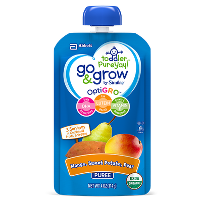 Go & Grow By Similac® Mango, Sweet Potato & Pear Puree Toddler Food Pouches With OptiGRO™
