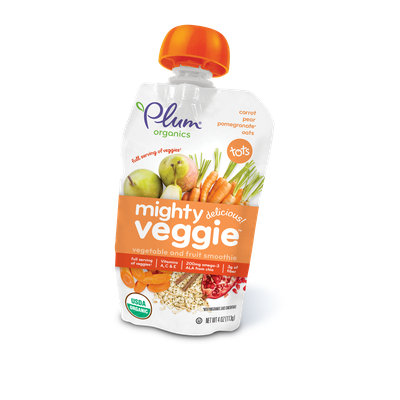 Plum Organics Mighty Veggie® Carrot, Pear, Pomegranate & Oats