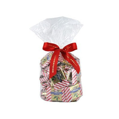 Ghirardelli Chocolate Large Milk Chocolate Peppermint Bark SQUARES Chocolates Gift Bag