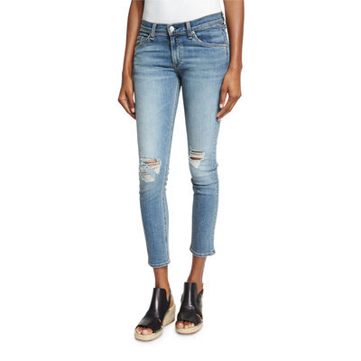 rag & bone/Jean Mid Rise Cropped Skinny Jeans in Murray