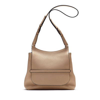 THE ROW Sideby Pebbled Calfskin Shoulder Bag, Beige