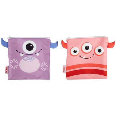 Nuby Reusable Sandwich and Snack Bag - Pink/Purple - 2 ct