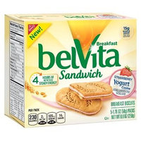 Nabisco belVita Breakfast Biscuits Sandwich Strawberry Yogurt Creme