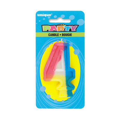 Ddi Candle, Rainbow Numeral #4(Case of 360)