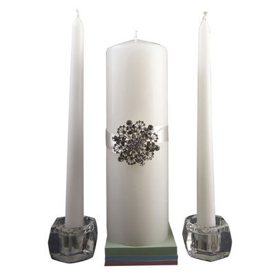 Wedding Occasions Unity Candle Set with Brooch by Celebrate It