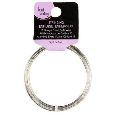 16 Gauge Dead Soft Wire, 5 yd in Nickel by Bead Landing