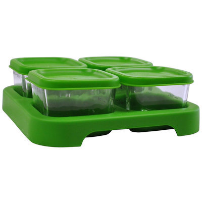 green sprouts by i play Baby Food Storage Cubes - Glass 4 Pk