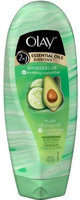 Olay 2-in-1 Essential Oils Ribbons Avocado Oil + Soothing Cucumber Moisturizing Body Wash