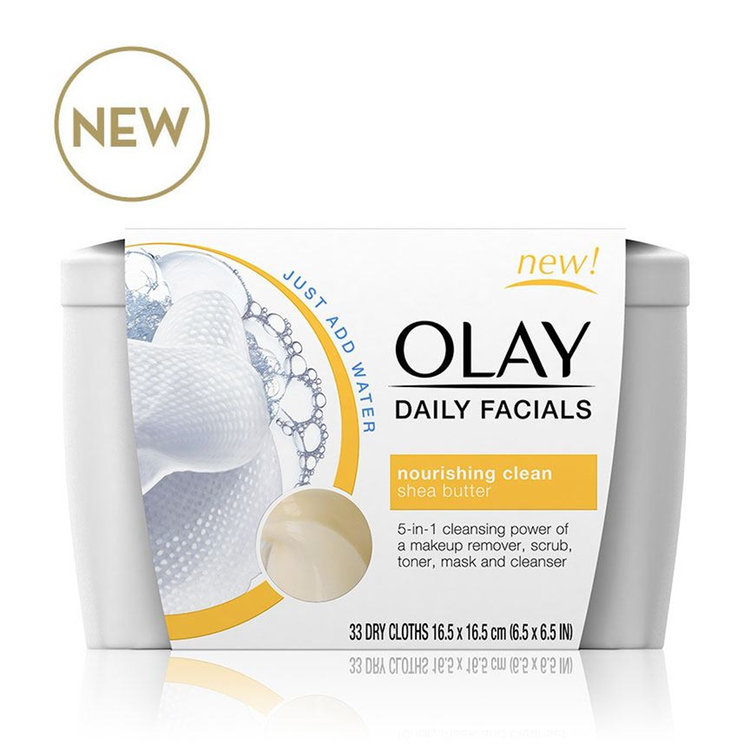 Olay Daily Facial Nourishing Cleansing Cloths Tub With Shea Butter