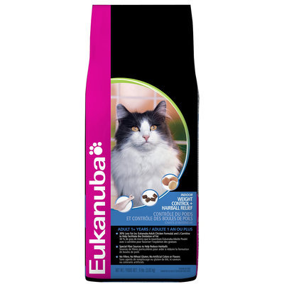 Eukanuba Cat Indoor Weight Control & Hairball Relief 8Lb bag