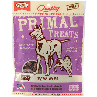 Jerky Beef Nibs Dog & Cat Treats, 4-Ounce Bag