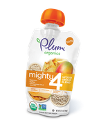 Plum Organics Mighty 4® Blends Mango & Pineapple, White Bean, Butternut Squash, Oat