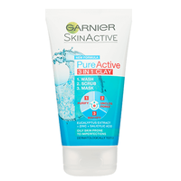 Garnier SkinActive PureActive 3-In1- Scrub Mask & Wash