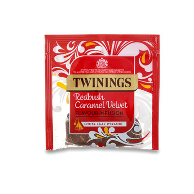 TWININGS Redbush Caramel Velvet FLAVOUR INFUSION LOOSE LEAF PYRAMID TEA BAGS