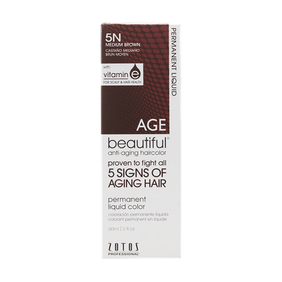 AGEbeautiful Anti-Aging Permanent Liquid Haircolor with Vitamin E 5N Medium Brown